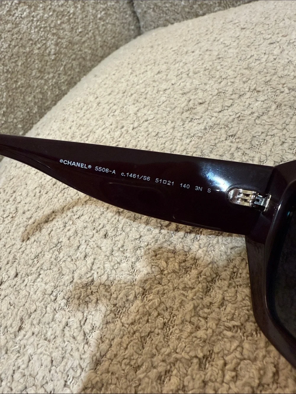 Chanel 5506-a deep burgundy Oversized Square Sunglasses in Black - Picture 6 of 7